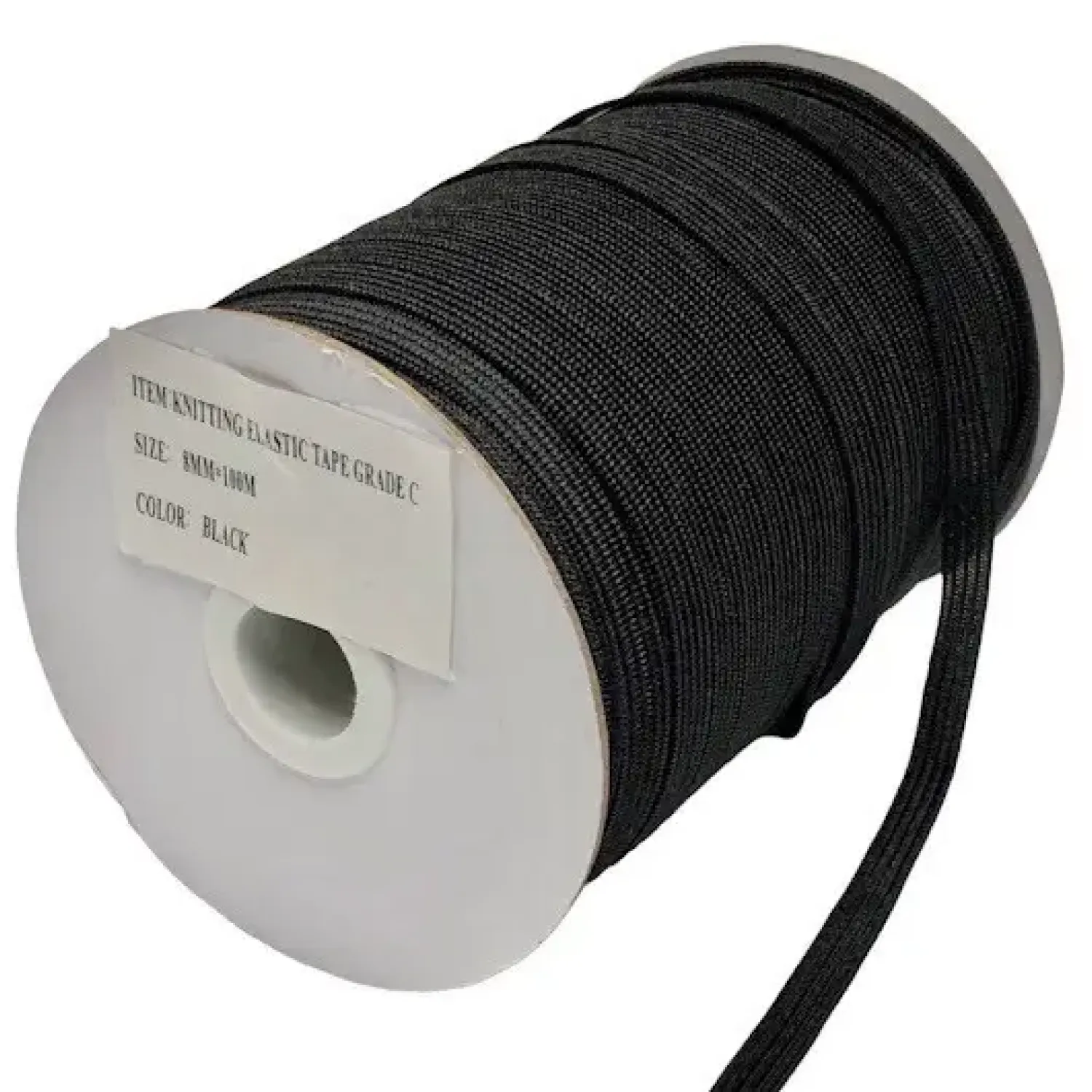 Гумка еластична 8 мм (100м) чорна, біла